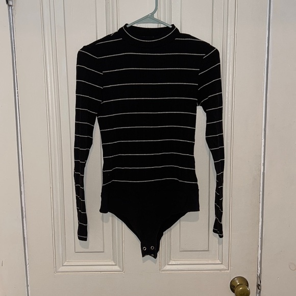 J. Crew mockneck striped ribbed bodysuit - Picture 1 of 3
